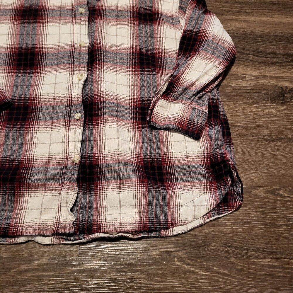 H&M Oversized Flannel Shirt Jacket with Side Pockets Womens XL - Picture 2 of 9